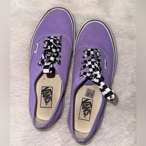 Vans Women's Lavender Checkered Lace Sneakers